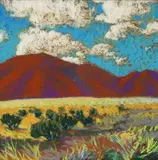 Will Klemm, Red Mountains, pastel drawing on paper