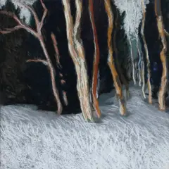 Winter Trees by Will Klemm, pastel drawing on paper, offered Mar 2024