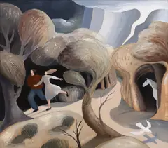 Peter W. Rogers, Journey Through the Forest, acrylic painting on wood panel