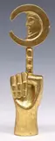 Pedro Friedeberg, Hand and Moon, Carved giltwood sculpture