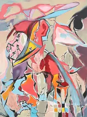 Darin Wood, Barbie, mixed media on canvas