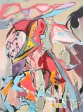 Darin Wood, Barbie, mixed media on canvas
