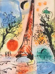 Vision de Paris by Marc [Moishe Shagal] Chagall, lithograph on paper, offered Mar 2024