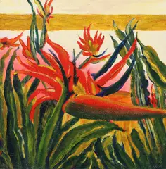 Judy Copland, Bird of Paradise, acrylic painting on canvas