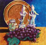 Judy Copland, Statues, acrylic painting on canvas