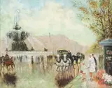 Andre Gisson, Fontaines de la Concorde, oil on canvas