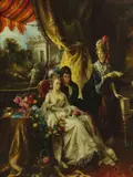 Carl Herpfer, The Garland, oil on canvas