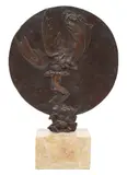 Bruno Lucchesi, Jacob Wrestling with the Angel, Patinated bronze bas-relief sculpture