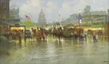 G. Harvey, Cowhands and Trolleys, giclee on canvas