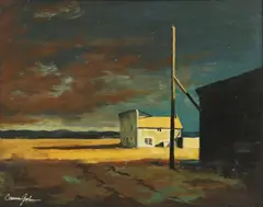 Cameron Elliot Graham, Ghost Town, oil on Masonite