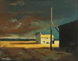 Cameron Elliot Graham, Ghost Town, oil on Masonite