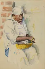 Cameron Elliot Graham, Basket Weaver, watercolor painting on paper