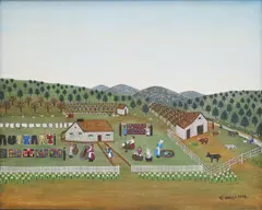 Fannie Lou Bennett Spelce, Spring House Cleaning, oil on canvas