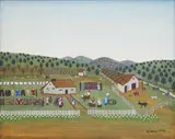Fannie Lou Bennett Spelce, Spring House Cleaning, oil on canvas