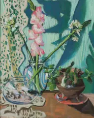 Isabel Stensland, Still Life with Flowers, oil pastel drawing on paper