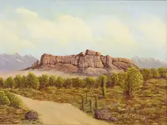 Jan Dunn, Desert Landscape, acrylic on canvas
