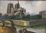 Kelly Haygood Stevens, Notre-Dame de Paris, oil on board