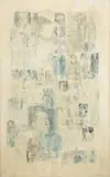 Leonard Ruben, Faces, mixed media collage on canvas