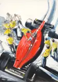 Hans Voss, 'Postponed Is Not Defeated, mixed media on paper