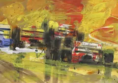 Hans Voss, 'Dynamite kills heroes, mixed media on paper