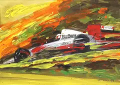 Hans Voss, 'The Phantom of the Drivers, mixed media on paper