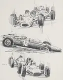 Hans Voss, Monaco Racing, graphite on paper