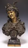 Arthur Waagen, Time is Money, Patinated bronze bust