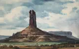 Duncan Alanson Spencer, Home at Mitten Butte, watercolor painting on paper board
