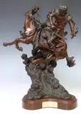 Bob Robertson, Rock Slide, Patinated bronze sculpture