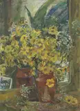 Still Life of Flowers in a Vase by Marie Anne Nivoulies de Pierrefort, oil on canvas, offered Jan 2024