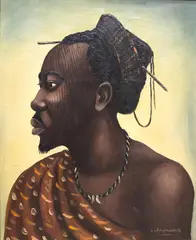 Portrait of an African Man by Louis Koyongonda, oil on canvas, offered Jan 2024