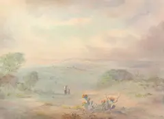 Evening Stroll by Carl J. Smith, oil on canvas, offered Jan 2024