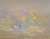 Carl J. Smith, Cotton Wood Springs, oil on canvas