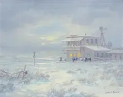 Leavin' by Carl J. Smith, oil on canvas, offered Jan 2024