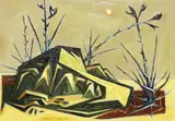 DeForrest Hale Judd, Yucca with Yellow Light, oil on Masonite