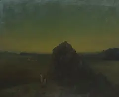 Melvin Warren, Distant Campfire, oil on canvas