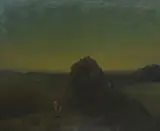 Melvin Warren, Distant Campfire, oil on canvas