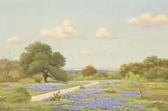 C.P. Montague, April Blue, oil on canvas
