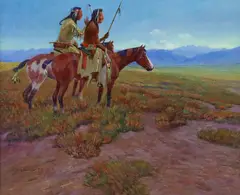 1999 C.M. Russell Auction by Hart Merriam Schultz, oil painting on relined canvas, offered Jan 2024