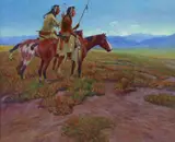 Hart Merriam Schultz, 1999 C.M. Russell Auction, oil painting on relined canvas