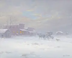 Carl J. Smith, Winter Shopper, oil on canvas