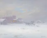 Carl J. Smith, Winter Shopper, oil on canvas