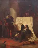 Richard Norris Brooke, Altercation at the Altar, oil on canvas