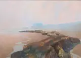 Frank W. Handlen, Rocky Coastline, oil on Masonite