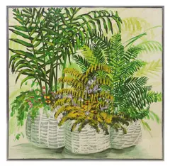 Lee Reynolds, Three Botanical Baskets, oil on canvas