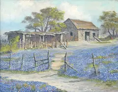 Arnold Vail, Landscape With Bluebonnets, oil on canvas