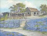 Arnold Vail, Landscape With Bluebonnets, oil on canvas