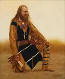 Mountain Man by Francis L. Woodahl, tempera on board, offered Nov 2023