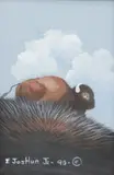 E. Joshua Jr., Bison Sky, gouache painting on paper