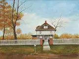 Normah Knight, White Picket Fence, oil on canvas